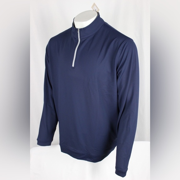 Peter Millar Performance Quarter-Zip Men’s Pullover Navy Blue ME0EK40 NWT - Picture 7 of 9